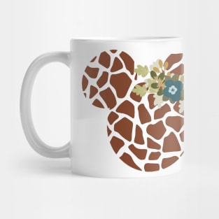 Giraffe Print Floral Mouse Mug